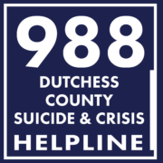988 - blue square, Dutchess County crisis helpline